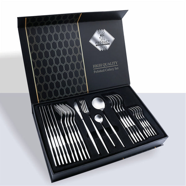 Premium 24-Piece Stainless Steel Knife Set with Gift Box