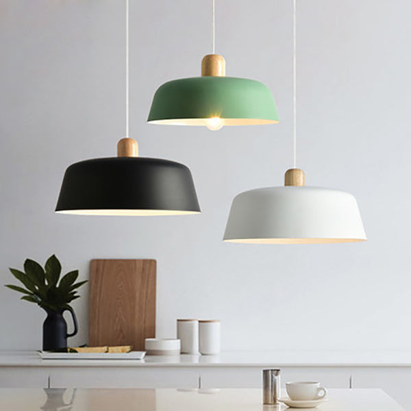 Nordic Round Wood Pendant Lamp