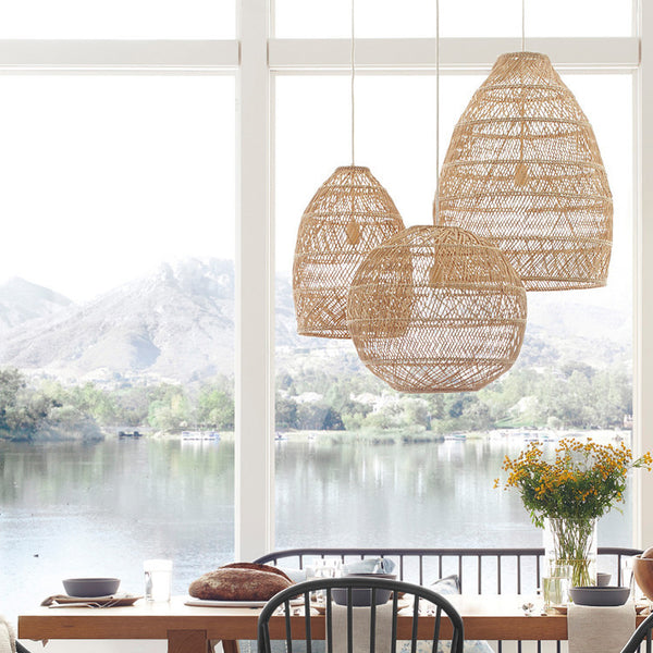 Japanese Zen Rattan Chandelier