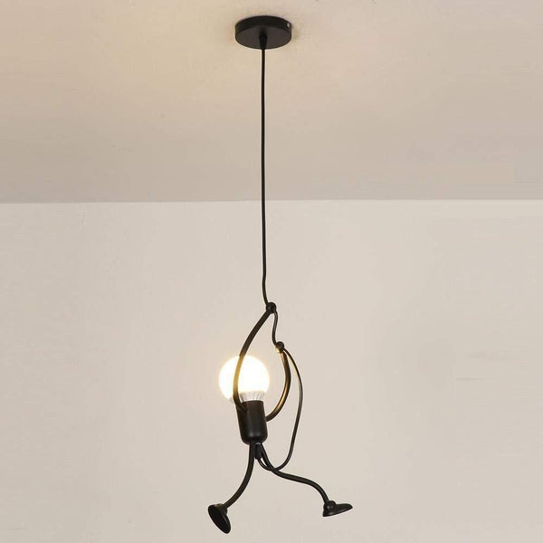 Playful Climbing Figure Pendant Light