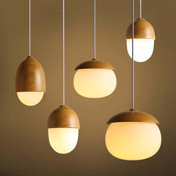 Nordic Glow Wooden Accented Pendant Light